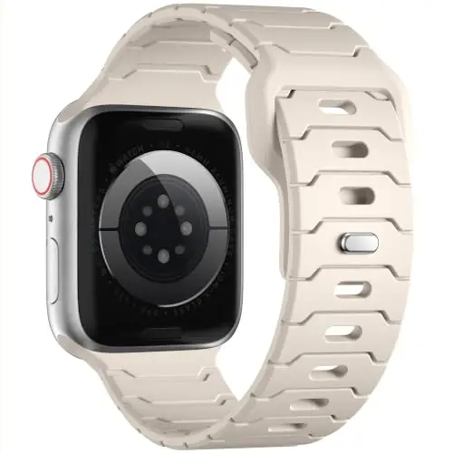 Sport Bands for Apple Watch Bands 44mm 49mm 46mm 45mm 42mm for iWatch Men | Grooved Silicone Band,for Apple Watch Ultra SE Series 12 11 10 9 8 7 6 5 4 3 2 1,Waterproof Sweatproof,Gym Workout to Office - 1