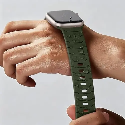 Sport Bands for Apple Watch Bands 44mm 49mm 46mm 45mm 42mm for iWatch Men | Grooved Silicone Band,for Apple Watch Ultra SE Series 12 11 10 9 8 7 6 5 4 3 2 1,Waterproof Sweatproof,Gym Workout to Office - 5