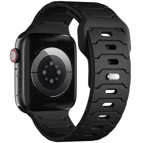 Sport Bands for Apple Watch Bands 44mm 49mm 46mm 45mm 42mm for iWatch Men | Grooved Silicone Band,for Apple Watch Ultra SE Series 12 11 10 9 8 7 6 5 4 3 2 1,Waterproof Sweatproof,Gym Workout to Office - Wepro