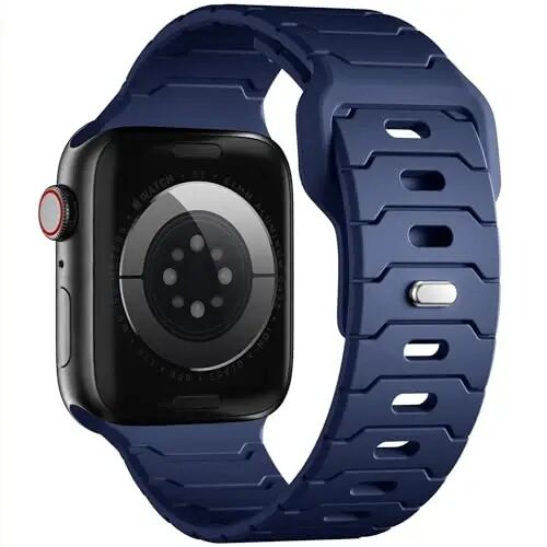 Sport Bands for Apple Watch Bands 44mm 49mm 46mm 45mm 42mm for iWatch Men | Grooved Silicone Band,for Apple Watch Ultra SE Series 12 11 10 9 8 7 6 5 4 3 2 1,Waterproof Sweatproof,Gym Workout to Office - Wepro