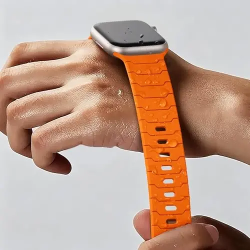 Sport Bands for Apple Watch Bands 44mm 49mm 46mm 45mm 42mm for iWatch Men | Grooved Silicone Band,for Apple Watch Ultra SE Series 12 11 10 9 8 7 6 5 4 3 2 1,Waterproof Sweatproof,Gym Workout to Office - 5