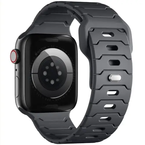 Sport Bands for Apple Watch Bands 44mm 49mm 46mm 45mm 42mm for iWatch Men | Grooved Silicone Band,for Apple Watch Ultra SE Series 12 11 10 9 8 7 6 5 4 3 2 1,Waterproof Sweatproof,Gym Workout to Office - 1