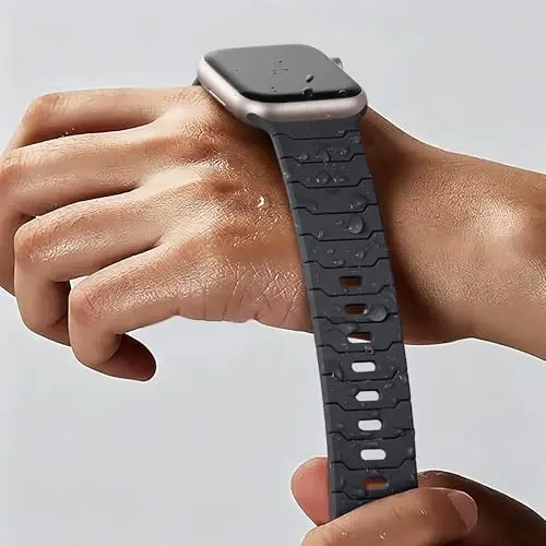 Sport Bands for Apple Watch Bands 44mm 49mm 46mm 45mm 42mm for iWatch Men | Grooved Silicone Band,for Apple Watch Ultra SE Series 12 11 10 9 8 7 6 5 4 3 2 1,Waterproof Sweatproof,Gym Workout to Office - 5