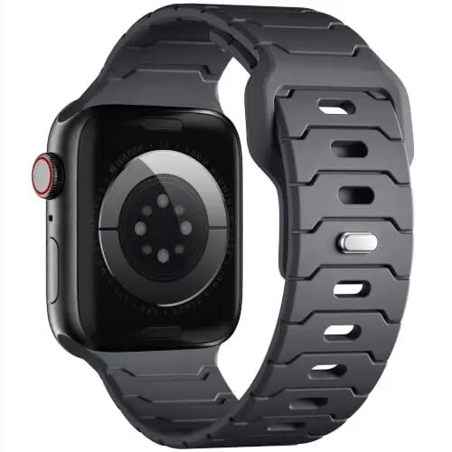 Sport Bands for Apple Watch Bands 44mm 49mm 46mm 45mm 42mm for iWatch Men | Grooved Silicone Band,for Apple Watch Ultra SE Series 12 11 10 9 8 7 6 5 4 3 2 1,Waterproof Sweatproof,Gym Workout to Office - Wepro