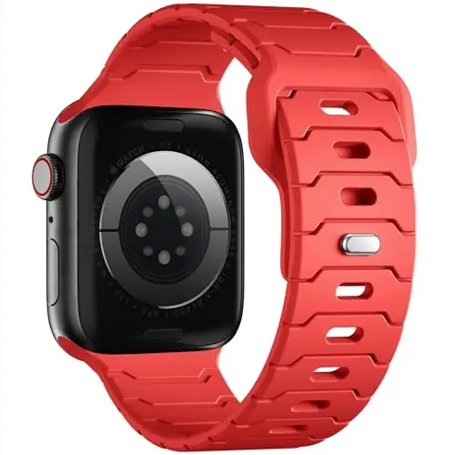 Sport Bands for Apple Watch Bands 44mm 49mm 46mm 45mm 42mm for iWatch Men | Grooved Silicone Band,for Apple Watch Ultra SE Series 12 11 10 9 8 7 6 5 4 3 2 1,Waterproof Sweatproof,Gym Workout to Office - 1