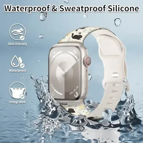 Sport soati bilaguzuk iWatch Band 38mm 40mm 41mm ayollar bilan mos keladi, yumshoq silikon gulli sport tasmali almashtirish bilaguzuklari iWatch Series Ultra 9 8 7 6 5 4 3 2 1 SE uchun - MODAZONE (1)