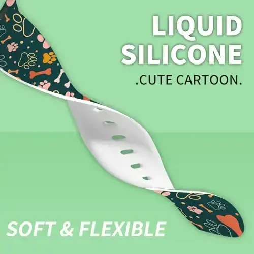 Sport soati tasmasi iWatch Band 38mm 40mm 41mm ayollar bilan mos keladi, yumshoq silikon gulli nashr sport tasmali iWatch Series Ultra 9 8 7 6 5 4 3 2 1 SE uchun almashtirish bilakuzuklari - 3