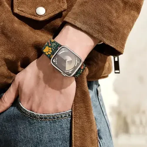 Sport soati tasmasi iWatch Band 38mm 40mm 41mm ayollar bilan mos keladi, yumshoq silikon gulli nashr sport tasmali iWatch Series Ultra 9 8 7 6 5 4 3 2 1 SE uchun almashtirish bilakuzuklari - 5