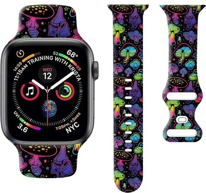 Sport Soatlar Tasmalar Apple Watch Band bilan mos keladi 38mm 40mm 41mm Ayollar Erkaklar uchun, Sozlanishi Yumshoq Silikon Almashtirish Aqlli Soat Bilakuzuk iWatch Series 7 6 5 4 3 2 1 SE c - 1