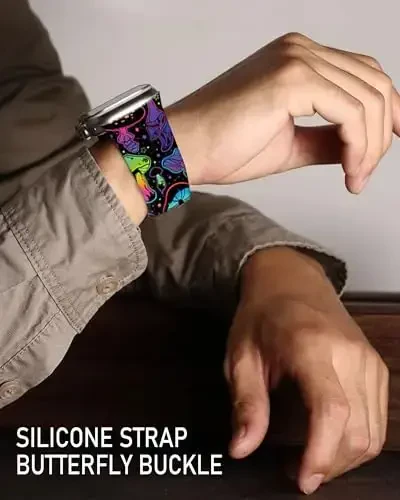 Sport Soatlar Tasmalar Apple Watch Band bilan mos keladi 38mm 40mm 41mm Ayollar Erkaklar uchun, Sozlanishi Yumshoq Silikon Almashtirish Aqlli Soat Bilakuzuk iWatch Series 7 6 5 4 3 2 1 SE c - 5