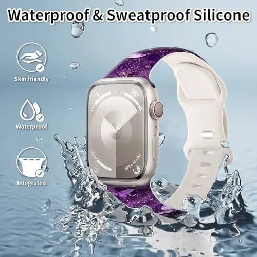 Sport soatlari Apple Watch Band 38mm 40mm 41mm bilan mos keladi, ayollar va erkaklar uchun sozlanishi mumkin bo'lgan yumshoq silikon almashtiriladigan aqlli soat bilaguzuk iWatch Series 7 6 5 4 3 2 1 SE(G) uchun - 2