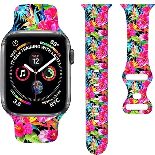 Sport soatlari tasmachasi Apple Watch Band 38mm 40mm 41mm ayollar erkaklar uchun mos, sozlanishi yumshoq silikon almashtiriladigan aqlli soat bilaguzuk iWatch Series 7 6 5 4 3 2 1 SE(daih) - 1