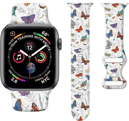 Sport soatlari tasmachasi Apple Watch Band 38mm 40mm 41mm ayollar erkaklar uchun, sozlanishi mumkin bo'lgan yumshoq silikon o'rnini bosuvchi aqlli soat bilaguzuk iWatch Series 7 6 5 4 3 2 1 SE c 