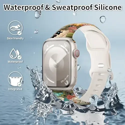 Sport soatlari tasmalar Ayollar va erkaklar uchun Apple Watch Band 38mm 40mm 41mm bilan mos keladi, iWatch Series 7 6 5 4 3 2 1 SE(G) uchun sozlanishi mumkin bo'lgan yumshoq silikon almashtiriladigan aqlli soat bilaguzuk - 2