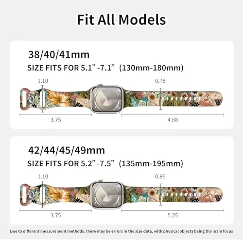 Sport soatlari tasmalar Ayollar va erkaklar uchun Apple Watch Band 38mm 40mm 41mm bilan mos keladi, iWatch Series 7 6 5 4 3 2 1 SE(G) uchun sozlanishi mumkin bo'lgan yumshoq silikon almashtiriladigan aqlli soat bilaguzuk - 4