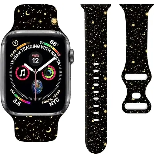Sport soatlari uchun tasmalar Apple Watch Band 38mm 40mm 41mm ayollar va erkaklar uchun mos keladi, sozlanishi yumshoq silikon almashtiriladigan aqlli soat bilaguzuk iWatch Series 7 6 5 4 3 2 1 SE(daih) uchun 