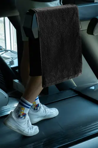 Sport Towel Black 100% Cotton 30x90 Cm Quality Gym Fitness Tennis Golf Boxing Towel - 1