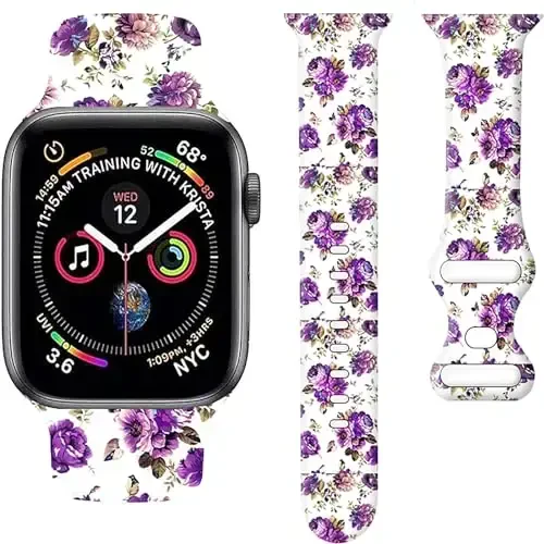 Sport Watch Bands Apple Watch Band 38mm 40mm 41mm ayollar erkaklar uchun mos, sozlanishi yumshoq silikon o'rnini bosuvchi Smartwatch bilaguzuk iWatch Series 7 6 5 4 3 2 1 SE(daih) uchun - 1