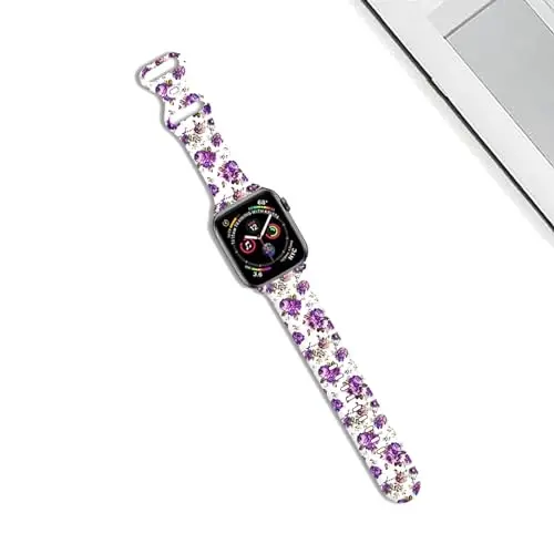 Sport Watch Bands Apple Watch Band 38mm 40mm 41mm ayollar erkaklar uchun mos, sozlanishi yumshoq silikon o'rnini bosuvchi Smartwatch bilaguzuk iWatch Series 7 6 5 4 3 2 1 SE(daih) uchun - SPORT (1)