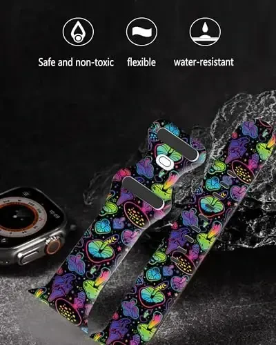 Sport Watch Bands Compatible with Apple Watch Band 38mm 40mm 41mm for Women Men, Adjustable Soft Silicone Replacement Smartwatch Wristband for iWatch Series 7 6 5 4 3 2 1 SE - 2