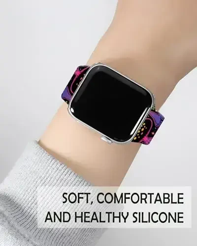 Sport Watch Bands Compatible with Apple Watch Band 38mm 40mm 41mm for Women Men, Adjustable Soft Silicone Replacement Smartwatch Wristband for iWatch Series 7 6 5 4 3 2 1 SE - 3