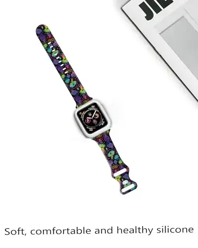 Sport Watch Bands Compatible with Apple Watch Band 38mm 40mm 41mm for Women Men, Adjustable Soft Silicone Replacement Smartwatch Wristband for iWatch Series 7 6 5 4 3 2 1 SE - 4