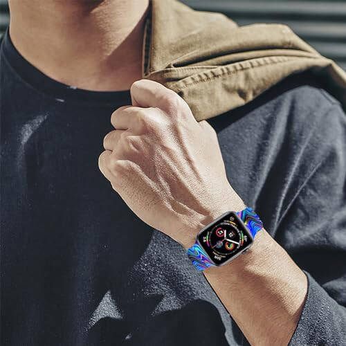 Sport Watch Bands Compatible with Apple Watch Band 38mm 40mm 41mm for Women Men, Adjustable Soft Silicone Replacement Smartwatch Wristband for iWatch Series 7 6 5 4 3 2 1 SE(daih) - 4