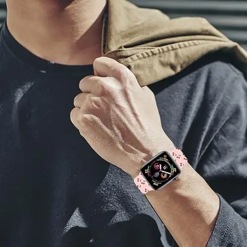 Sport Watch Bands Compatible with Apple Watch Band 38mm 40mm 41mm for Women Men, Adjustable Soft Silicone Replacement Smartwatch Wristband for iWatch Series 7 6 5 4 3 2 1 SE(daih) - 4