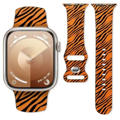 Sport Watch Bands Compatible with Apple Watch Band 38mm 40mm 41mm for Women Men, Adjustable Soft Silicone Replacement Smartwatch Wristband for iWatch Series 7 6 5 4 3 2 1 SE(G) - SPORT