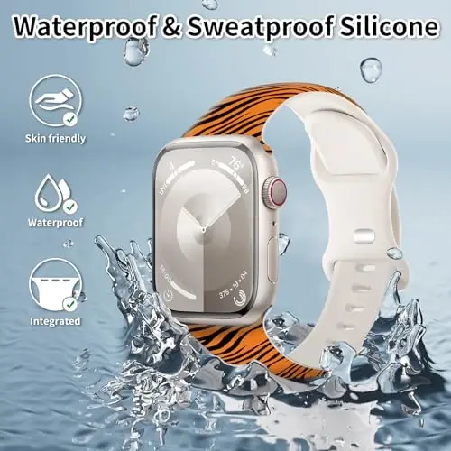 Sport Watch Bands Compatible with Apple Watch Band 38mm 40mm 41mm for Women Men, Adjustable Soft Silicone Replacement Smartwatch Wristband for iWatch Series 7 6 5 4 3 2 1 SE(G) - SPORT (1)