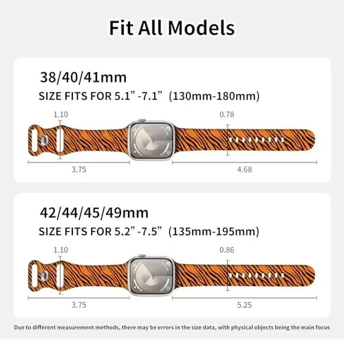 Sport Watch Bands Compatible with Apple Watch Band 38mm 40mm 41mm for Women Men, Adjustable Soft Silicone Replacement Smartwatch Wristband for iWatch Series 7 6 5 4 3 2 1 SE(G) - 4