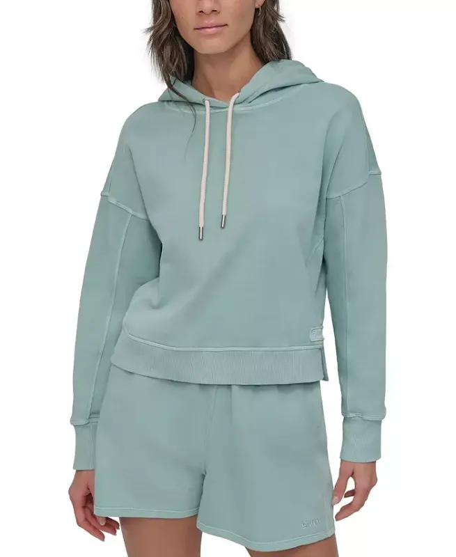 Sport Women's Cotton Embroidered Logo Pullover Hoodie - DKNY