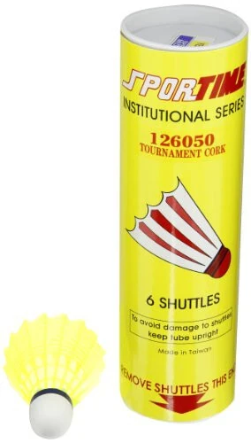Sportime Badminton Shuttlecocks - Tournament Yeller - Pack of 6 - 006737 - Sportime