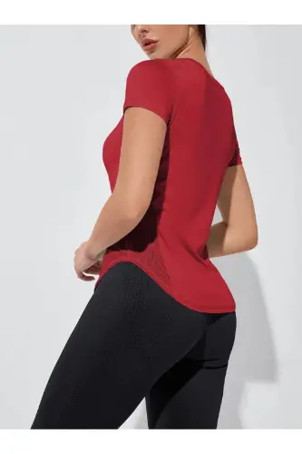 Спортивная футболка Ghassy Co. для женщин Dry Fit Running Yoga, быстросохнущая, влагоотводящая, с сетчатыми боковыми панелями для вентиляции - GHASSY CO (1)