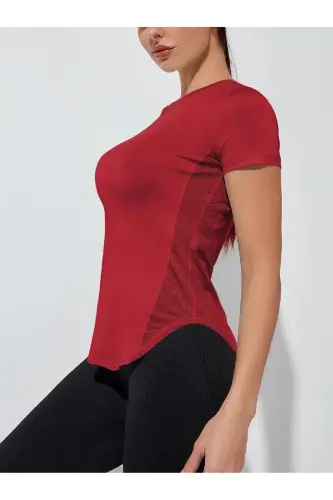 Спортивная футболка Ghassy Co. для женщин Dry Fit Running Yoga, быстросохнущая, влагоотводящая, с сетчатыми боковыми панелями для вентиляции - 5