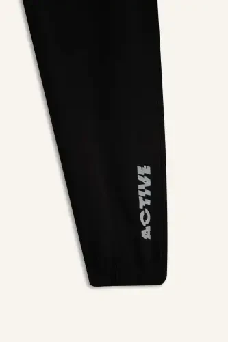 Спортивные брюки DeFactoFit Slim Fit с двойными карманами из ткани Jogger Черные - 5