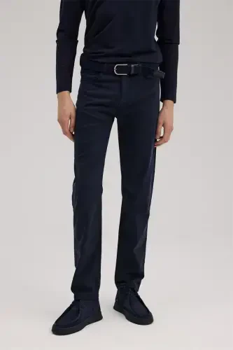 Спортивные брюки Slim Fit из темно-синего денима с 5 карманами - JAKAMEN (1)