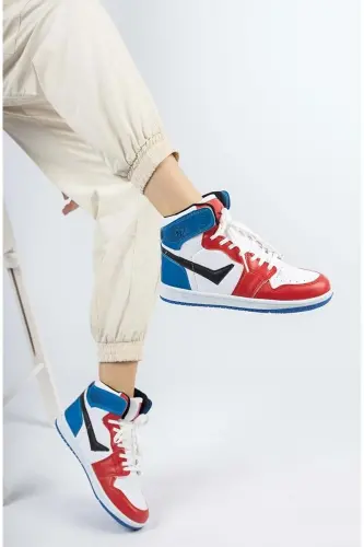 Спортивные кроссовки Kocamanlar 8070 унисекс с высоким верхом КРАСНЫЙ-СИНИЙ - KIDS CLUB SHOES (1)