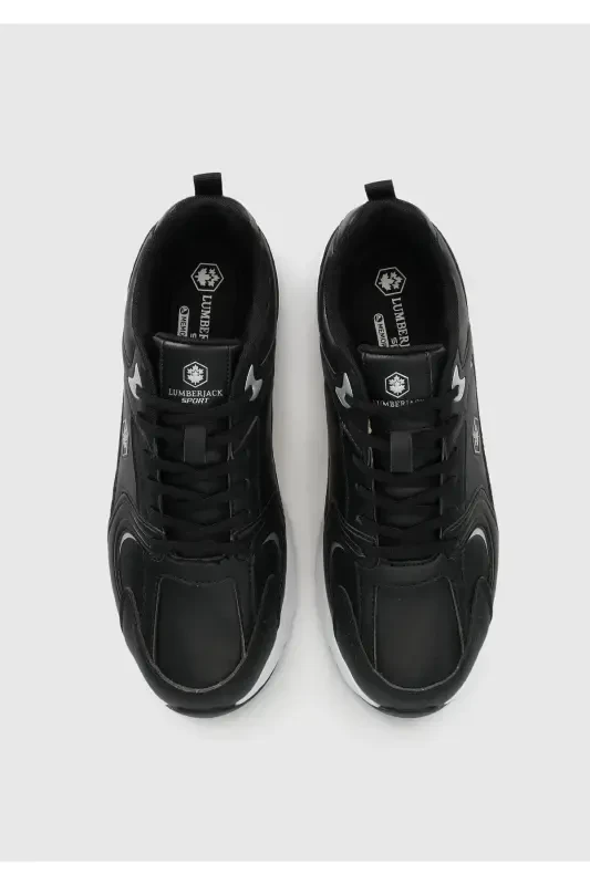 Спортивные повседневные мужские кроссовки Pol Pu 3Pr черные - 5