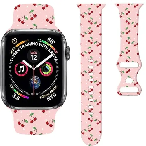 Спортивные ремешки для часов, совместимые с Apple Watch Band 38 мм 40 мм 41 мм для женщин и мужчин, регулируемый мягкий силиконовый сменный ремешок для смарт-часов для iWatch Series 7 6 5 4 3 2 1 SE(daih) - 1