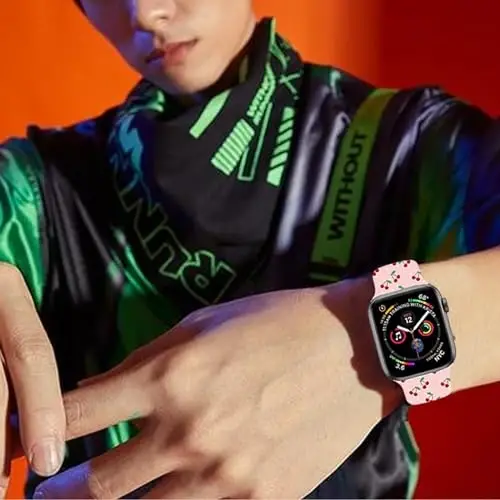 Спортивные ремешки для часов, совместимые с Apple Watch Band 38 мм 40 мм 41 мм для женщин и мужчин, регулируемый мягкий силиконовый сменный ремешок для смарт-часов для iWatch Series 7 6 5 4 3 2 1 SE(daih) - 5