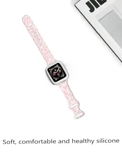 Sport Watch Bands Compatible with Apple Watch Band 38mm 40mm 41mm for Women Men, Adjustable Soft Silicone Replacement Smartwatch Wristband for iWatch Series 7 6 5 4 3 2 1 SE c - 4