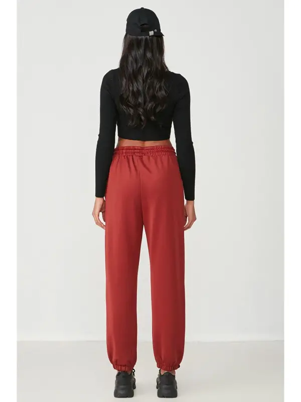 Спортивные штаны-джоггеры с эластичной резинкой, 806, кирпично-коричневый - 4