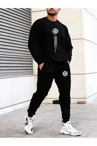 Спортивный костюм ESOFMAN с 2-мя карманами, вертикальная печать - 3