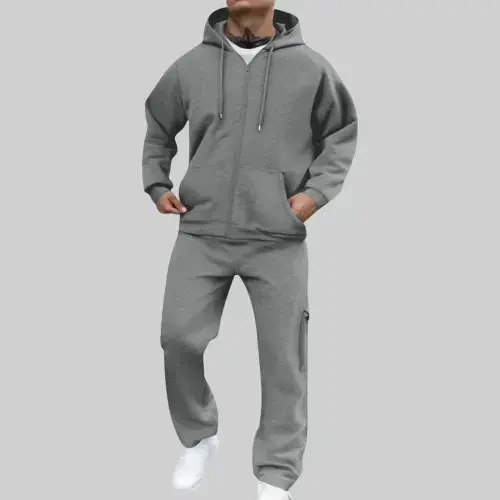 Спортивный костюм Miluxas Men Track Suits Sets Clearance, длинный рукав, молния, джоггеры и куртка, 2 предмета, серый, 6(M) - 1