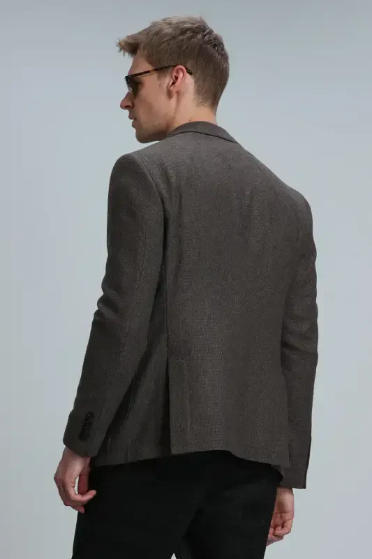 Спортивный мужской блейзер Gabrıel Slim Fit коричневый - 6