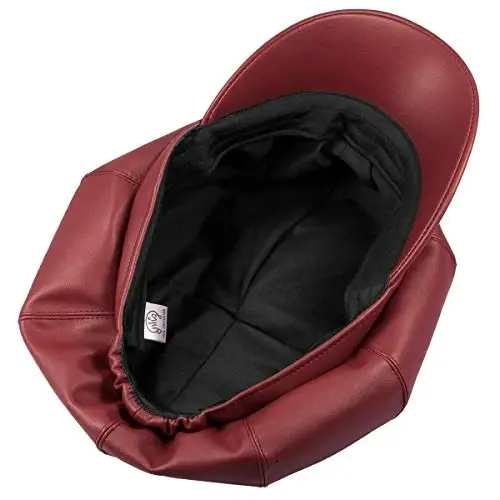 Sportmusies 8 Panels Newsboy Caps for Women, PU Leather Cabbie Painter Hat Gatsby Ivy Beret Cap - 3