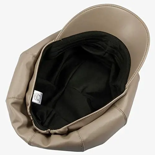 Sportmusies 8 Panels Newsboy Caps for Women, PU Leather Cabbie Painter Hat Gatsby Ivy Beret Cap - 3