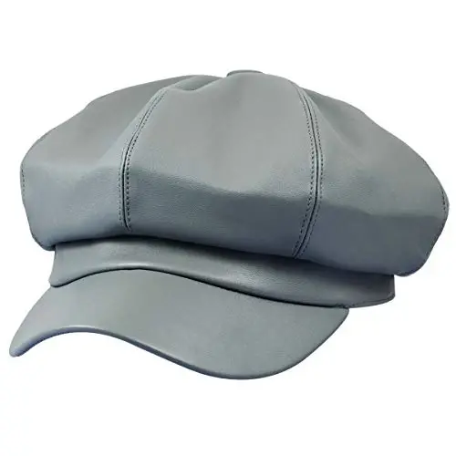 Sportmusies 8 Panels Newsboy Caps for Women, PU Leather Cabbie Painter Hat Gatsby Ivy Beret Cap - SPORTMUSIES