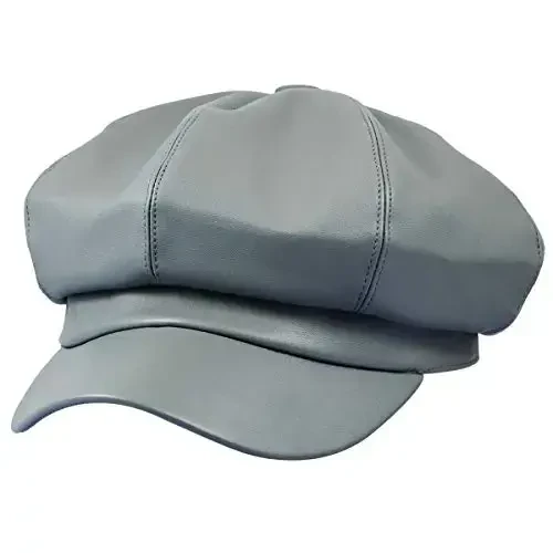 Sportmusies 8 Panels Newsboy Caps for Women, PU Leather Cabbie Painter Hat Gatsby Ivy Beret Cap - 1